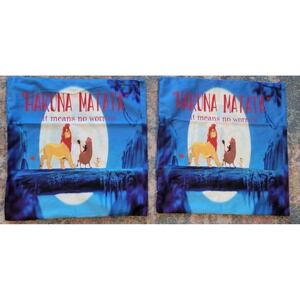 The Lion King Simba Timon Pumbaa Hakuna Matata Pillow Cover 18"×18"- 2 included